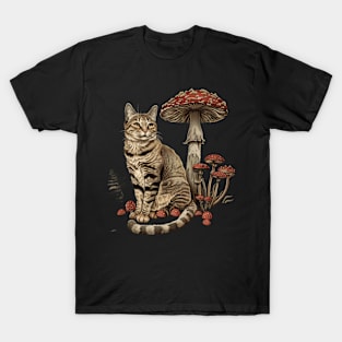 Cottagecore Aesthetic Cat Moonlight T-Shirt